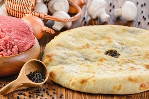 осетинский пирог с мясом и грибами